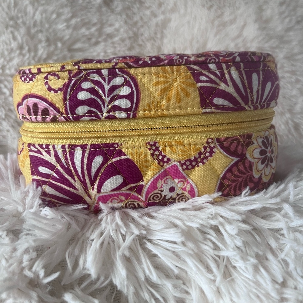 Vera Bradley Floral Patterned Round Jewelry Bag